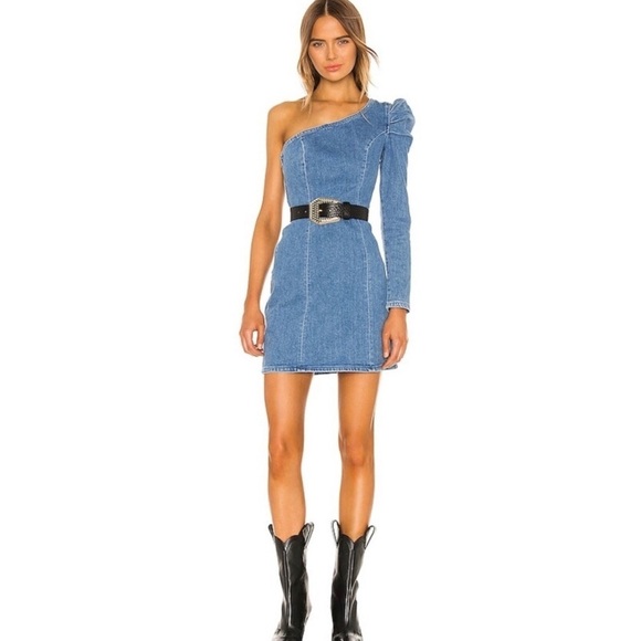 GRLFRND Ellie Denim Dress in No Limits - Picture 2 of 6